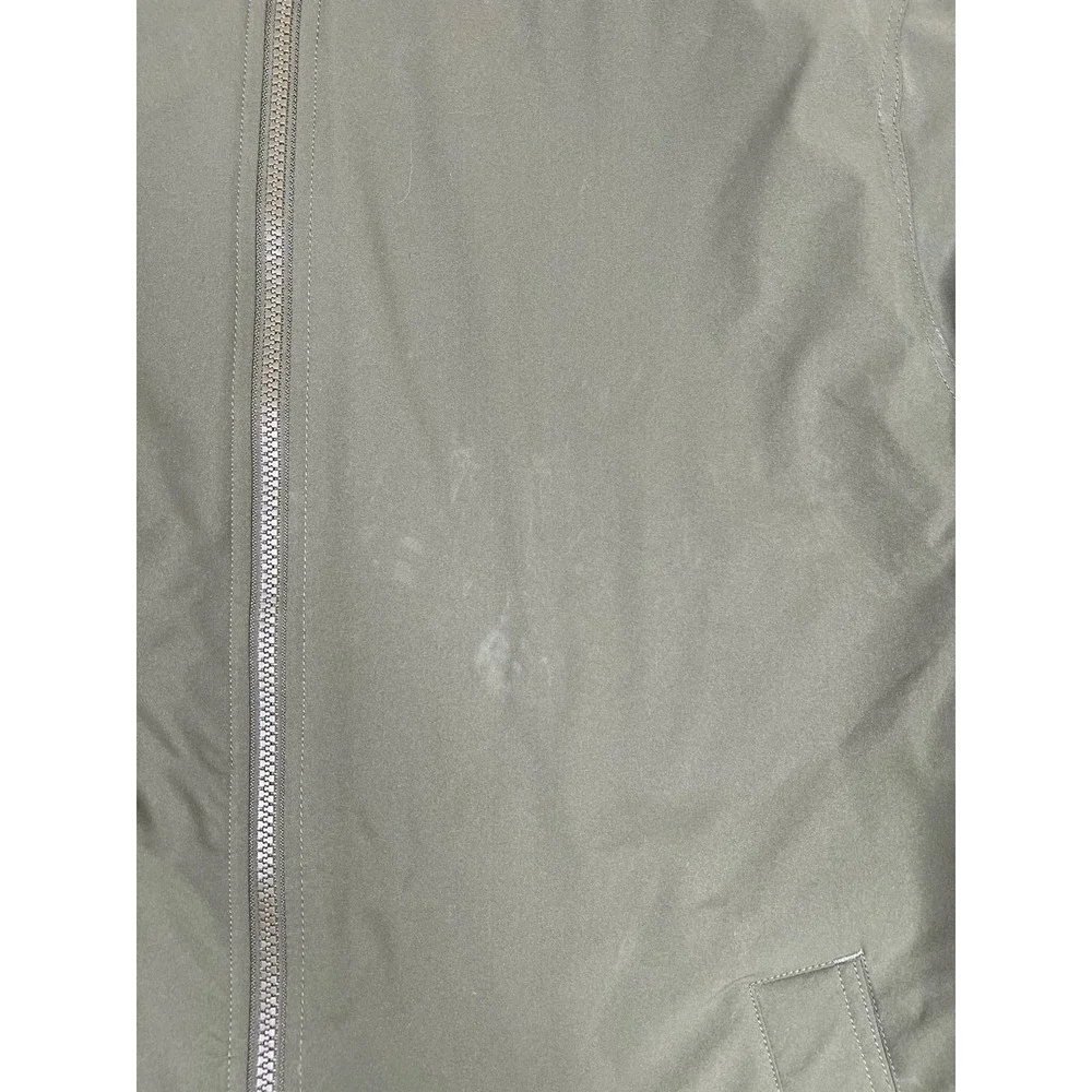 Banana Republic Mens XL Green Microfiber Full Zip Bomber Jacket Lined Insulated